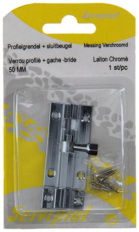 Afbeelding laden in galerijviewer, Mack 1013684 - 1 schuifgrendel messing verchroomd a 50 - b 16 mm | 5 stuks
