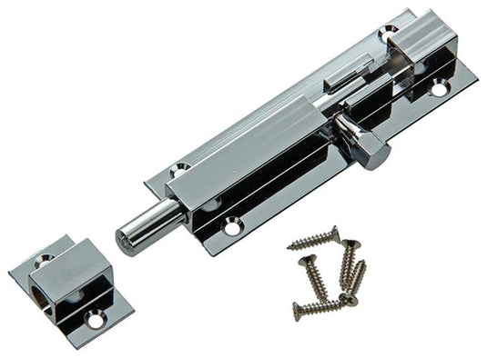 Mack 1013685 - 1 schuifgrendel messing verchroomd a 75 - b 16 mm | 5 stuks
