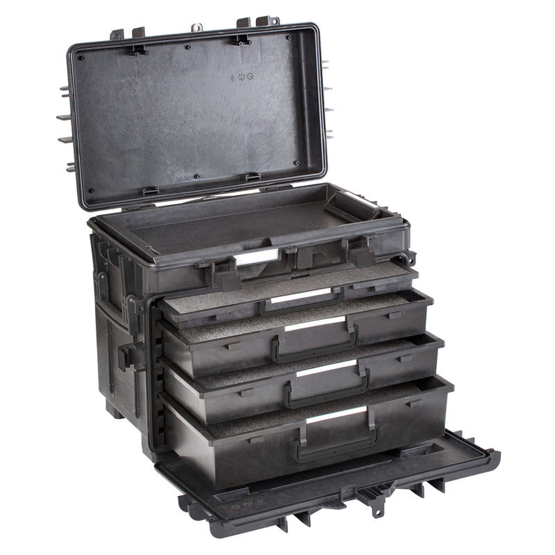 Afbeelding laden in galerijviewer, Explorer Cases 5140 Trolley Zwart met Plukschuim Lades
