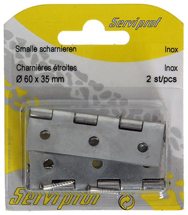 Afbeelding laden in galerijviewer, Mack 1013711 - 2 smalle scharnieren inox h 60 x b 35 mm | 5 stuks
