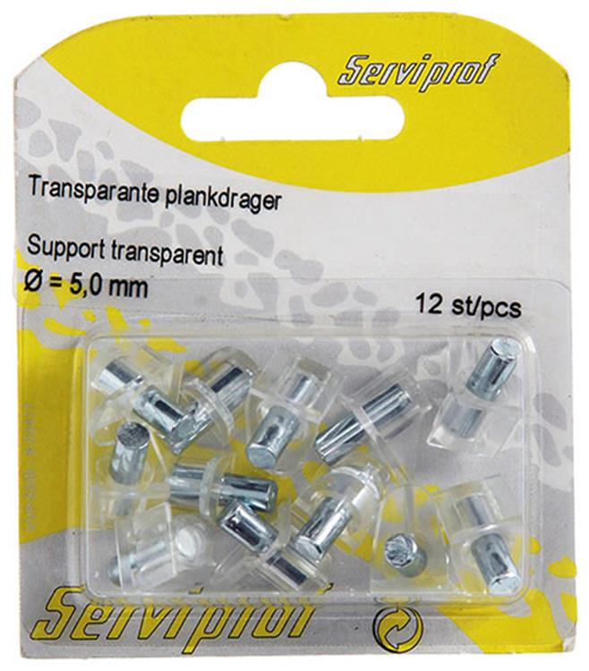 Afbeelding laden in galerijviewer, Mack 1014490 - 12 plankdragers transparant ø 5 mm | 5 stuks
