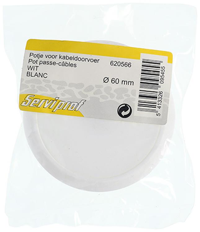 Afbeelding laden in galerijviewer, Mack 1014494 - 1 potje voor kabeldoorvoer wit ø 60 mm | 10 stuks
