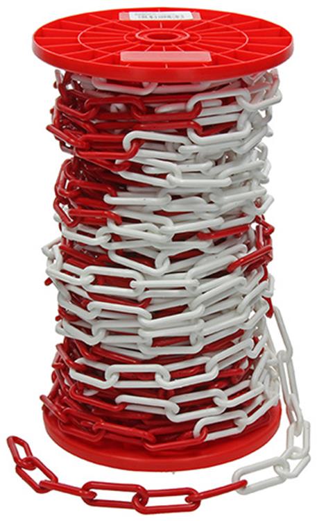 1013674 - kunststof ketting rood wit ø 6mm l 40mm 30m | 30 stuks