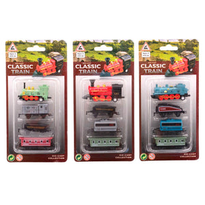 Johntoy diecast locomotief met drie wagons. 3+