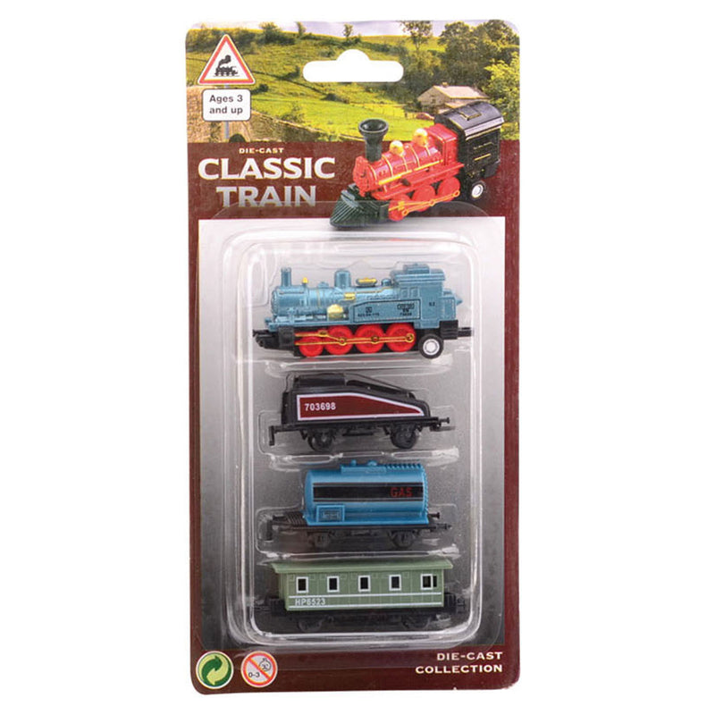 Afbeelding laden in galerijviewer, Johntoy diecast locomotief met drie wagons. 3+
