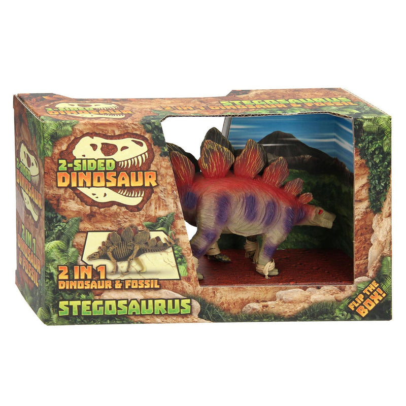 Load image into Gallery viewer, Johntoy animal world tweezijdige dino - stegosaurus
