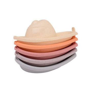 Johntoy bioplastic badbootjes happy world 5 stuks stapelbaar speelgoed.
