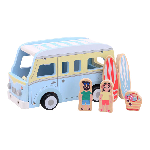 Load image into Gallery viewer, Jouéco joueco houten retro strandbus met accessoires
