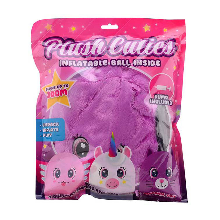 Load image into Gallery viewer, Johntoy opblaasbare pluche knuffelcutie met pomp, 30cm
