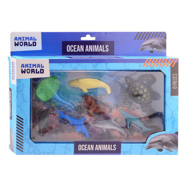 Johntoy zeedieren speelset - animal world - 8-delig speelgoed.