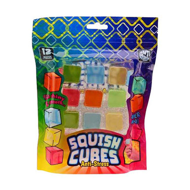 Johntoy anti stress squeeze kubussen, 12st.