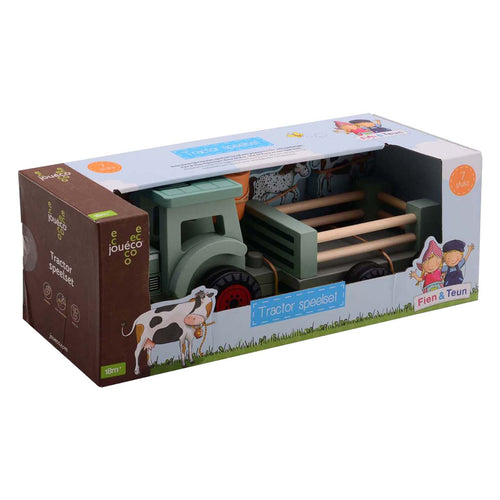 Johntoy fien teun houten tractor met accesoires - 7dlg.