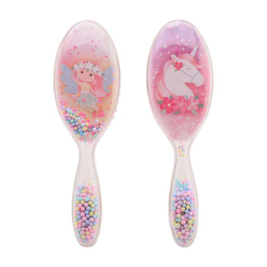 Johntoy roze haarborstel voor kinderen - eenhoorn fee - 21x5x4cm