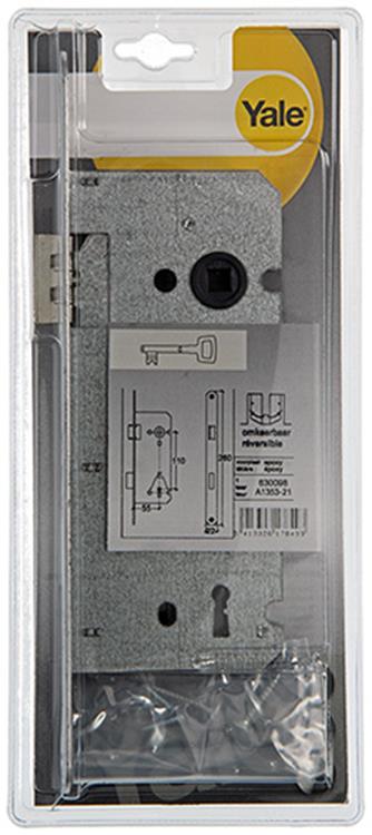Yale 1019023 - 1 dubb.insteekslot afger.hk .l r a1353 55mm | 3 stuks