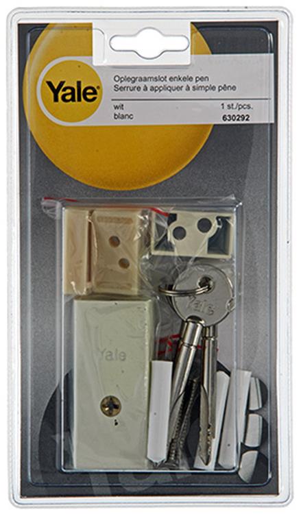 Afbeelding laden in galerijviewer, Yale 1019096 - 1 oplegraamslot, enkele pen, wit | 5 stuks
