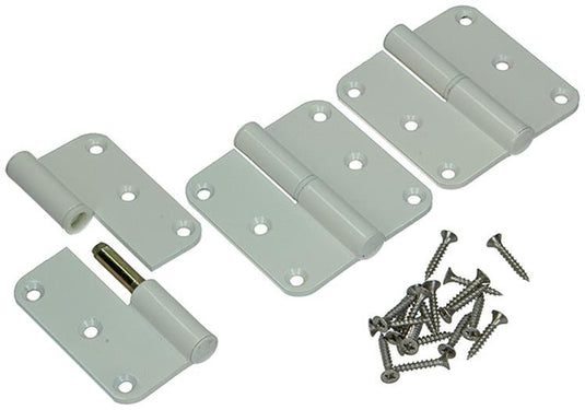 Yale 1019140 - 3 paumellen alu wit afger.hoeklinks 80x80mm | 5 stuks