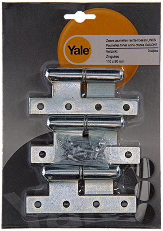 Chargez l'image dans la visionneuse de la galerie, Yale 1019149 - 3 zware paumel.verz.rechte hoek links 110x80mm | 5 stuks
