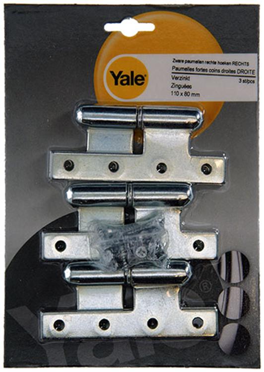 ギャラリービューアに画像をロードする, Yale 1019150 - 3 zware paumel.verz.rechte hoek rechts 110x80mm | 5 stuks
