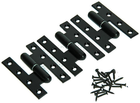 Yale 1019156 - 3 zware paumellen zwart geplast.links 110x70mm | 2 stuks
