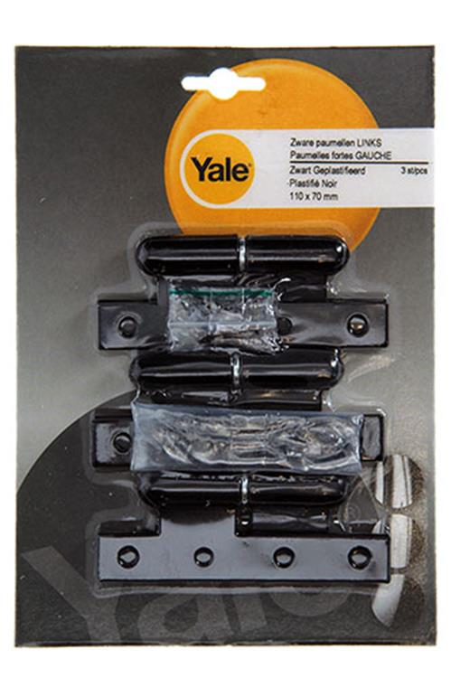 Laden Sie das Bild in Galerie -Viewer, Yale 1019156 - 3 zware paumellen zwart geplast.links 110x70mm | 2 stuks
