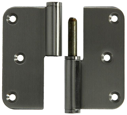 Yale 1019162 - 3 paumellen inox, afger.hoekenrechts 80x80mm | 5 stuks