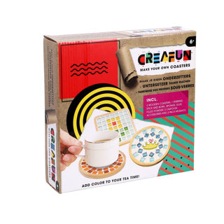 Creafun knutselset onderzetters maken - kleurrijk mozaïek diy pakket.