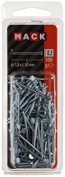 Afbeelding laden in galerijviewer, Mack 1017150 - nagel platte kop staal verzinkt 100 gr 1,8 x 30 mm | 5 stuks
