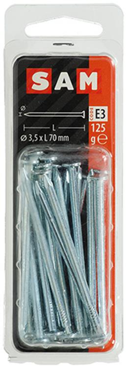Mack 1017154 - nagel platte kop staal verzinkt 125 gr 3,5 x 70 mm | 5 stuks