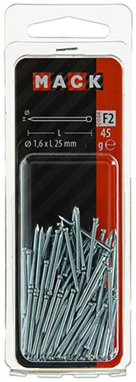 Mack 1017175 - nagel ronde kop staal gehard 45 gr 1,6 x 25 mm | 10 stuks