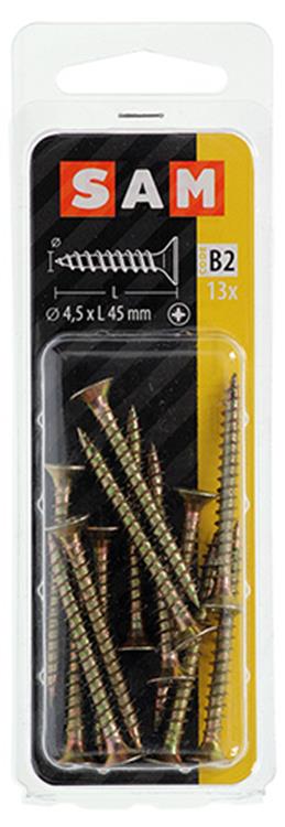 ギャラリービューアに画像をロードする, Mack 1017246 - spaanplaatschroef vz kop geelverz.13 st 4,5 x 45 mm | 10 stuks
