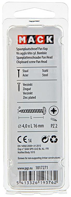 Afbeelding laden in galerijviewer, Mack 1017271 - spaanplaatschroef cylkop geelverz.35 st 4,0 x 16 mm | 10 stuks
