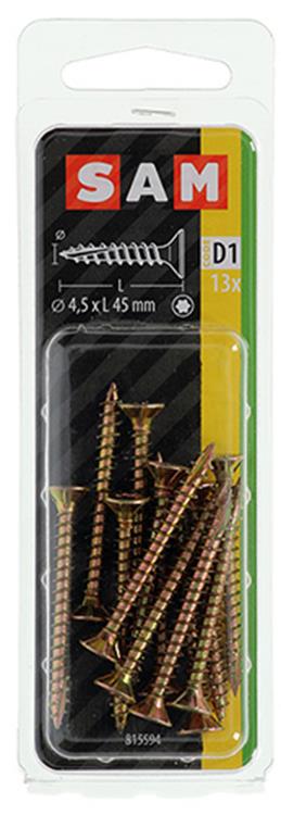 Afbeelding laden in galerijviewer, Mack 1017306 - spaanplschr.vzkop-zelfb. geelverz.13 st 4,5 x 45 mm | 10 stuks
