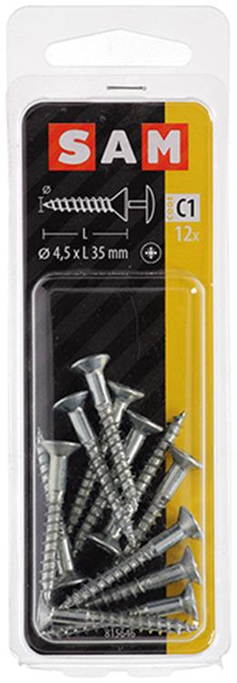 Afbeelding laden in galerijviewer, Mack 1017331 - schroef met kopboring staal verz. 12 st 4,5 x 35 mm | 10 stuks
