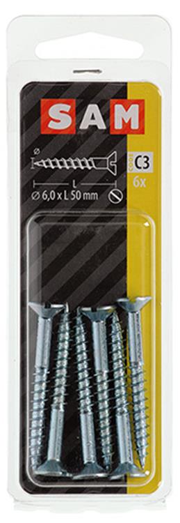 Chargez l'image dans la visionneuse de la galerie, Mack 1017366 - houtschroef verzonken kop verz6 st 6,0 x 50 mm | 10 stuks
