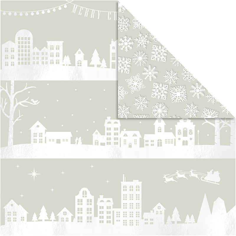 Chargez l'image dans la visionneuse de la galerie, Https: www.cchobby.nl design-papier-huizen-en-sneeuwvlokken-vel-30-5x30-5-cm-180-gr-3-vel-1-doos
