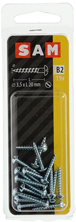 Afbeelding laden in galerijviewer, Mack 1017370 - houtschroef bolkop staal verzinkt 19 st 3,5 x 20 mm | 10 stuks
