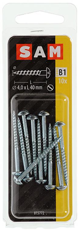 Afbeelding laden in galerijviewer, Mack 1017375 - houtschroef bolkop staal verzinkt 10 st 4,0 x 40 mm | 10 stuks
