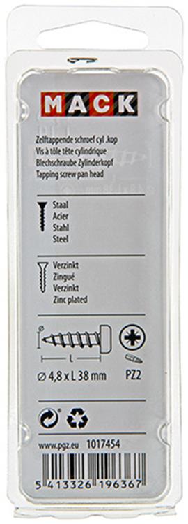 ギャラリービューアに画像をロードする, Mack 1017454 - zelftappende schroef cyl kop verz. 9 st 4,8 x 38 mm | 10 stuks
