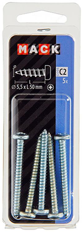 Chargez l'image dans la visionneuse de la galerie, Mack 1017460 - zelftappende schroef cyl kop verz. 5 st 5,5 x 50 mm | 10 stuks
