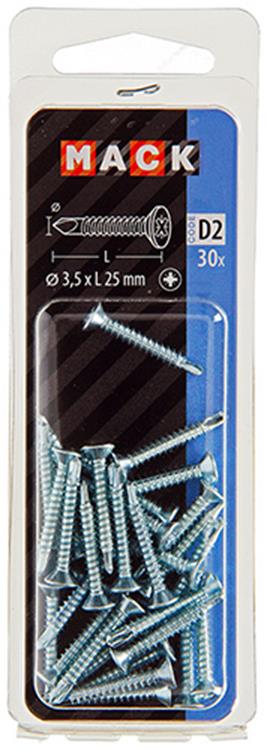 ギャラリービューアに画像をロードする, Mack 1017462 - zelfborende schroef vz kop verz. 30 st 3,5 x 25 mm | 10 stuks

