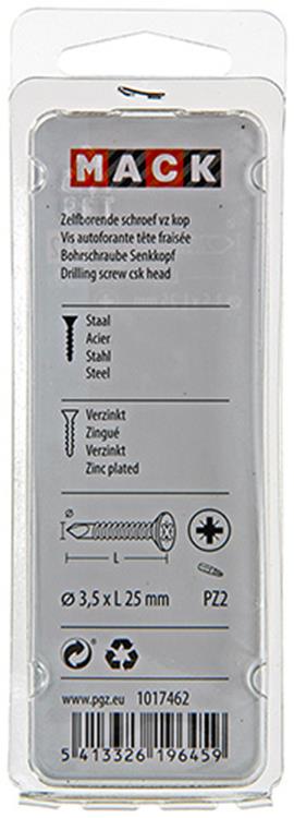 ギャラリービューアに画像をロードする, Mack 1017462 - zelfborende schroef vz kop verz. 30 st 3,5 x 25 mm | 10 stuks
