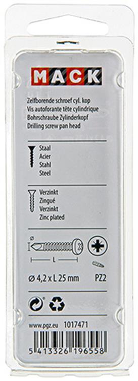 Laden Sie das Bild in Galerie -Viewer, Mack 1017471 - zelfborende schroef cyl. kop verz. 24st 4,2 x 25 mm | 10 stuks
