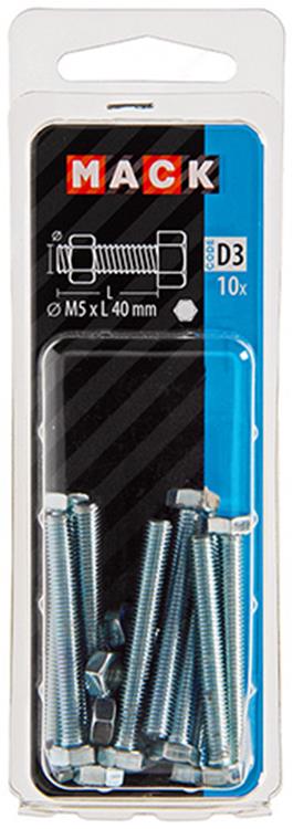 Chargez l'image dans la visionneuse de la galerie, Mack 1017602 - tapbout + moer staal verzinkt 10 st m5 x 40 mm | 10 stuks

