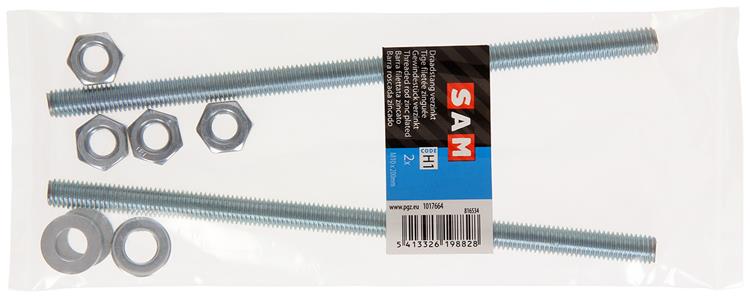 Afbeelding laden in galerijviewer, Mack 1017664 - draadeinde + sluitring + moer verz. 2st m10 x 200 mm | 5 stuks
