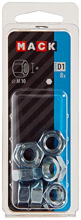 Afbeelding laden in galerijviewer, Mack 1017678 - zeskant moer staal verzinkt 8st m 10 | 10 stuks
