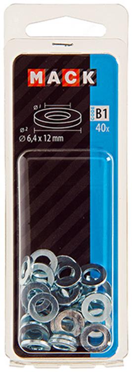 Afbeelding laden in galerijviewer, Mack 1017714 - sluitring staal verzinkt 40 st 6,4 x 12 mm | 10 stuks
