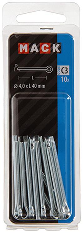 Afbeelding laden in galerijviewer, Mack 1017766 - splitpen staal verzinkt 10 st 4,0 x 40 mm | 10 stuks
