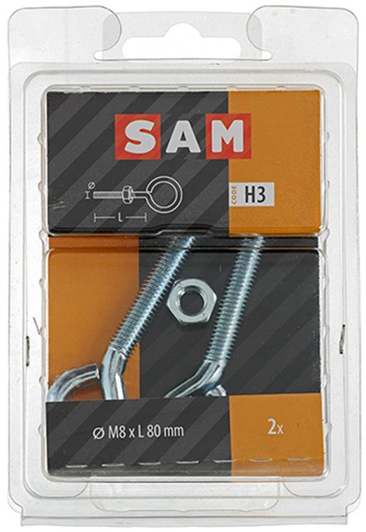 Afbeelding laden in galerijviewer, Mack 1017794 - schroefoog metrisch + moer verzinkt 2 st m8 x 80 mm | 5 stuks
