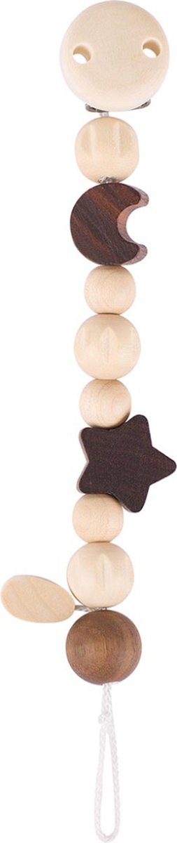 Goki fopspeenketting - maan en ster - l21cm - hout