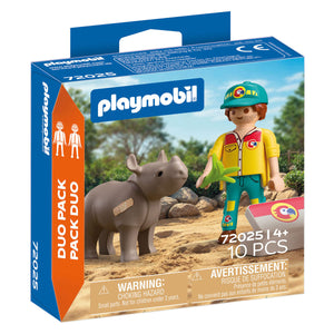 Playmobil duopack ranger met neushoorn - 72025